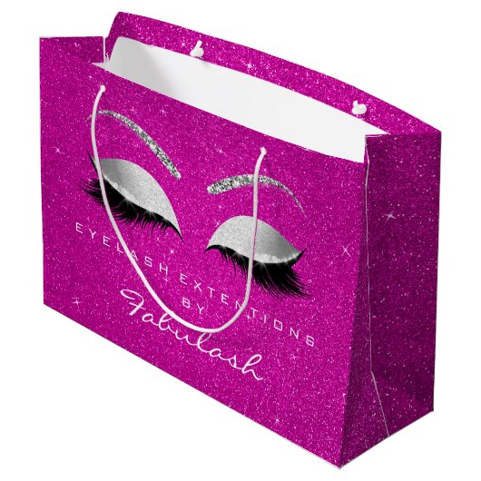 Eyes Lashes Blush Makeup Roos Hot Pink Silver Grey Groot Cadeauzakje (Achterkant Gekanteld)