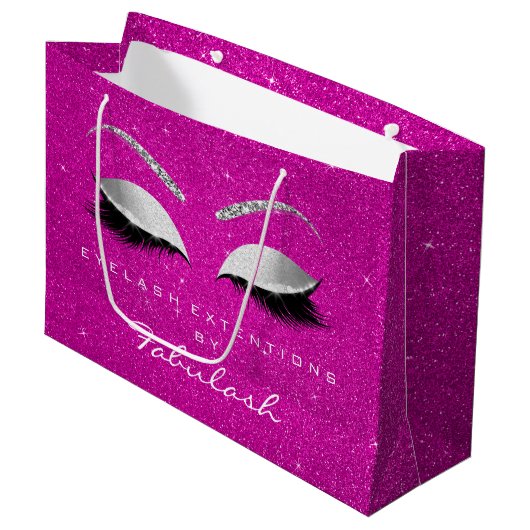 Eyes Lashes Blush Makeup Roos Hot Pink Silver Grey Groot Cadeauzakje (Voorkant Gekanteld)
