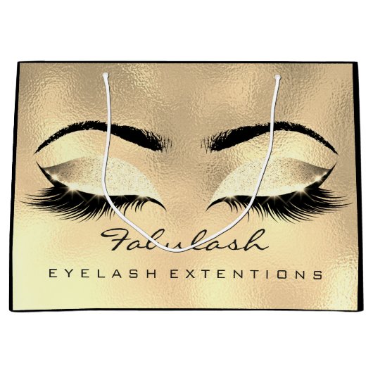 Eyes Lashes Gold Makeup Glitter Beauty Cosmetics Large Cadeautasje (Voorkant)