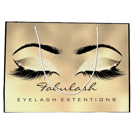 Eyes Lashes Gold Makeup Glitter Beauty Cosmetics Large Cadeautasje (Achterkant)