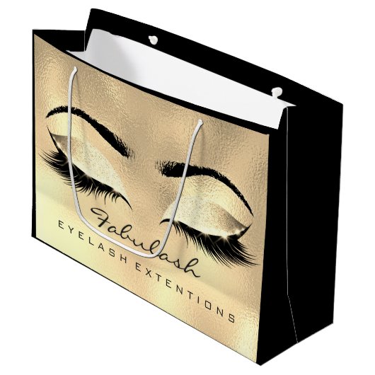 Eyes Lashes Gold Makeup Glitter Beauty Cosmetics Large Cadeautasje (Voorkant Gekanteld)