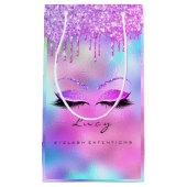 Eyes Lashes Makeup Bridal Name Glitter Holograaf Klein Cadeauzakje (Voorkant)