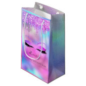 Eyes Lashes Makeup Bridal Name Glitter Holographic Klein Cadeauzakje (Voorkant Gekanteld)