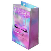 Eyes Lashes Makeup Bridal Name Glitter Holographic Klein Cadeauzakje (Achterkant Gekanteld)