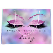 Eyes Lashes Makeup Bridal Name Glitter Pink Blue Groot Cadeauzakje (Voorkant)