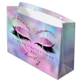 Eyes Lashes Makeup Bridal Name Glitter Pink Blue Groot Cadeauzakje (Achterkant Gekanteld)