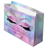 Eyes Lashes Makeup Bridal Name Glitter Pink Blue Groot Cadeauzakje (Voorkant Gekanteld)