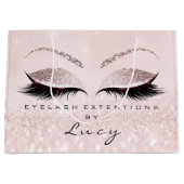 Eyes Lashes Makeup Bridal Name Glitter Pink Pastel Groot Cadeauzakje (Voorkant)