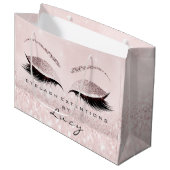 Eyes Lashes Makeup Bridal Name Glitter Pink Pastel Groot Cadeauzakje (Voorkant Gekanteld)
