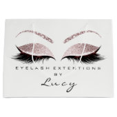 Eyes Lashes Makeup Bridal Name Glitter Pink White Groot Cadeauzakje (Voorkant)