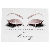 Eyes Lashes Makeup Bridal Name Glitter Pink White Groot Cadeauzakje (Achterkant)