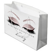 Eyes Lashes Makeup Bridal Name Glitter Pink White Groot Cadeauzakje (Achterkant Gekanteld)