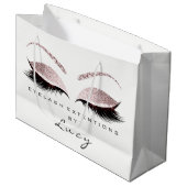 Eyes Lashes Makeup Bridal Name Glitter Pink White Groot Cadeauzakje (Voorkant Gekanteld)