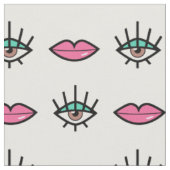 Eyes & Lips Kitschy Pattern Stof (Close Up)