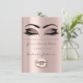 Eyes Lips Sweet 16th Birthday Party Bridal Makeup Kaart (Staand voorkant)