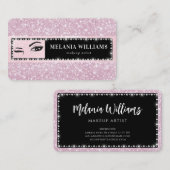 Eyes Make-up Artiest Trendy Roos Gouden Glitter Gi Visitekaartje (Voorkant / Achterkant)