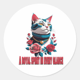Eyes of a Noble Feline Ronde Sticker