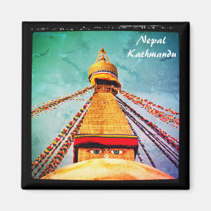 Eyes of Buddha,  Stupa, Kathmandu - Nepal Magneet