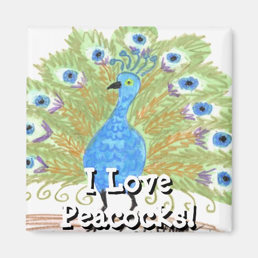 Eyes of India Peacock by Wendy C. Allen Magneet (Voorkant)