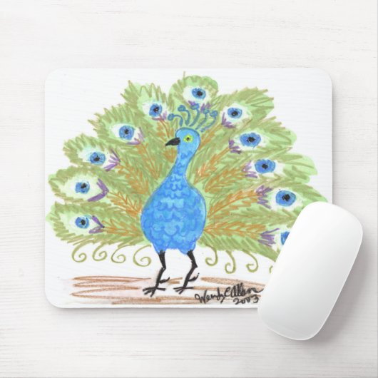 Eyes of India Peacock by Wendy C. Allen Muismat (Met muis)