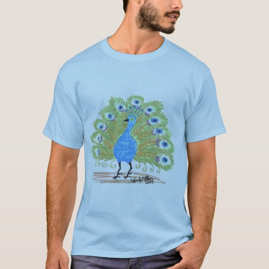 Eyes of India Peacock by Wendy C. Allen T-shirt (Voorkant)