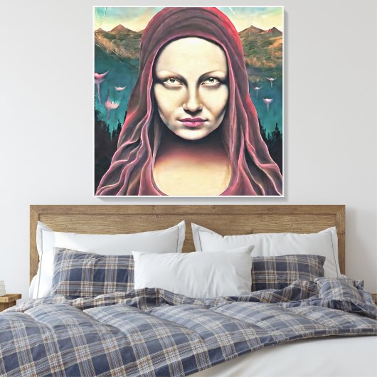 Eyes of mona lisa canvas afdruk (Insitu (Slaapkamer))