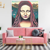 Eyes of mona lisa canvas afdruk (Insitu (Woonkamer))