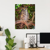 Eyes of the Night: Great Horned Owl Poster (Thuiskantoor)