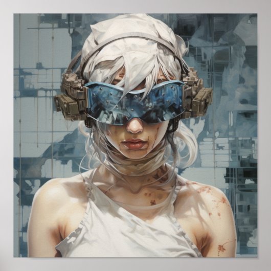 Eyes of Tomorrow: Blind Futuristisch Meisje Poster (Voorkant)