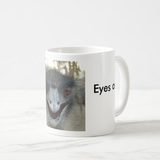 "Eyes off" Emu-mok Koffiemok (Voorkant rechts)