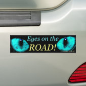 Eyes on the Road Blue. Bumpersticker (Op auto)