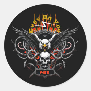 Eyes On You Veertien Tweeenvijftig Metal Rock Band Ronde Sticker