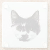 Eyes on Your Drink | Cat Face Glazen Onderzetter (Achterkant)