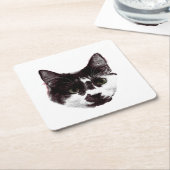 Eyes on Your Drink | Cat Face Kartonnen Onderzetters (Schuin)