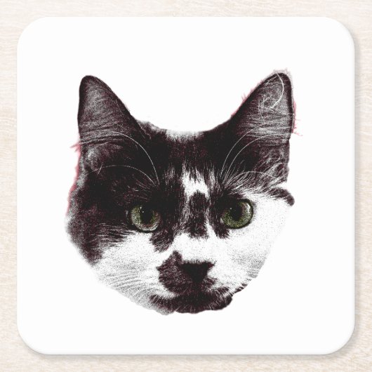 Eyes on Your Drink | Cat Face Kartonnen Onderzetters (Voorkant)