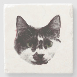 Eyes on Your Drink | Cat Face Stenen Onderzetter