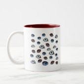 Eyes patroon Aangepaste naam Tweekleurige Koffiemok (Links)