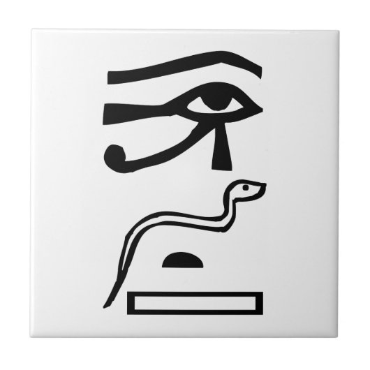 Eyes & Snake, Egyptische hiërogliefen Tegeltje (Voorkant)