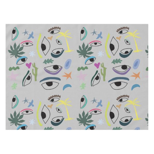 Eyes Stars Plants Modern Minimal Art  Tafelkleed (Voorkant (Horizontaal))