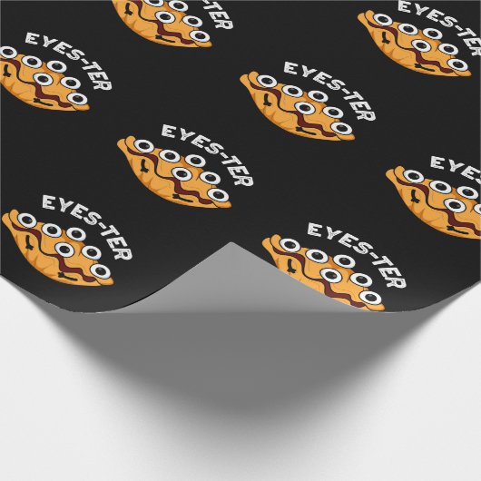 Eyes-ter Funny Oyster Pun Dark BG Cadeaupapier (Hoek)