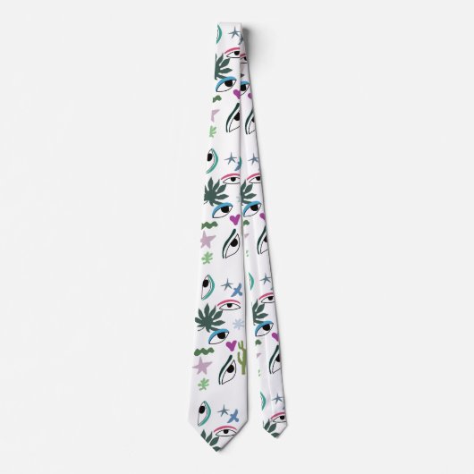 Eyes Tropical Leaves Stropdas (Voorkant)