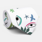 Eyes Tropical Leaves Stropdas (Opgerold)