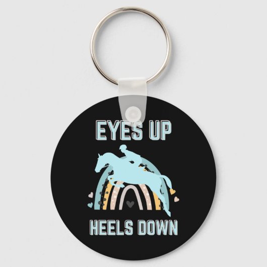 Eyes Up Heels Down - Leuk paardrijden Sleutelhanger (Voorkant)