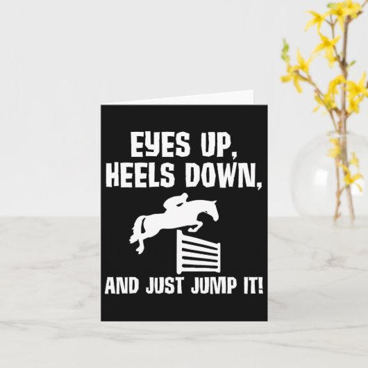 Eyes Up Heels Down - Westerne ruiter Paardrijden Kaart (Gele Bloem)