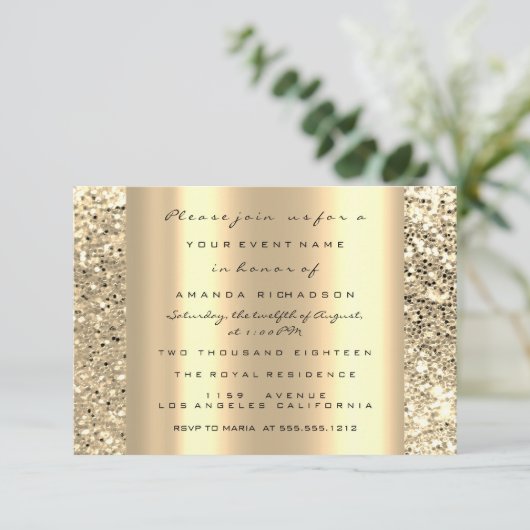 Eyes Vrijgezellenfeest Gold Glitter Spark Afstuder Kaart (Staand voorkant)