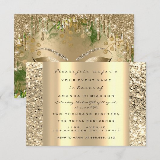 Eyes Vrijgezellenfeest Gold Glitter Spark Afstuder Kaart (Voorkant / Achterkant)