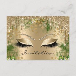 Eyes Vrijgezellenfeest Gold Glitter Spark Afstuder Kaart