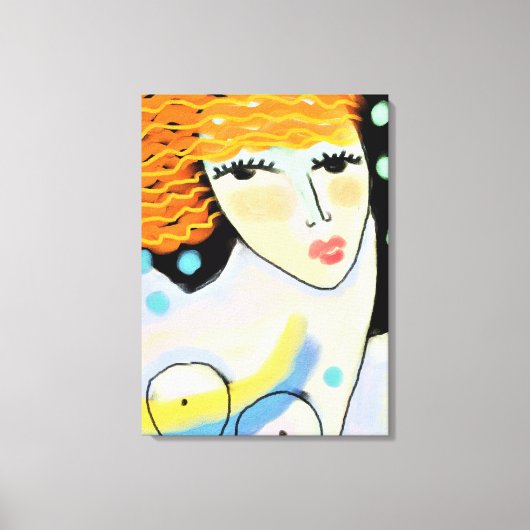 Eyes Wide Open Abstract Digitaal Portret van Vrouw Canvas Afdruk (Voorkant)