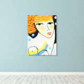 Eyes Wide Open Abstract Digitaal Portret van Vrouw Canvas Afdruk (Insitu (Houten vloer))