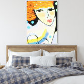 Eyes Wide Open Abstract Digitaal Portret van Vrouw Canvas Afdruk (Insitu (Slaapkamer))